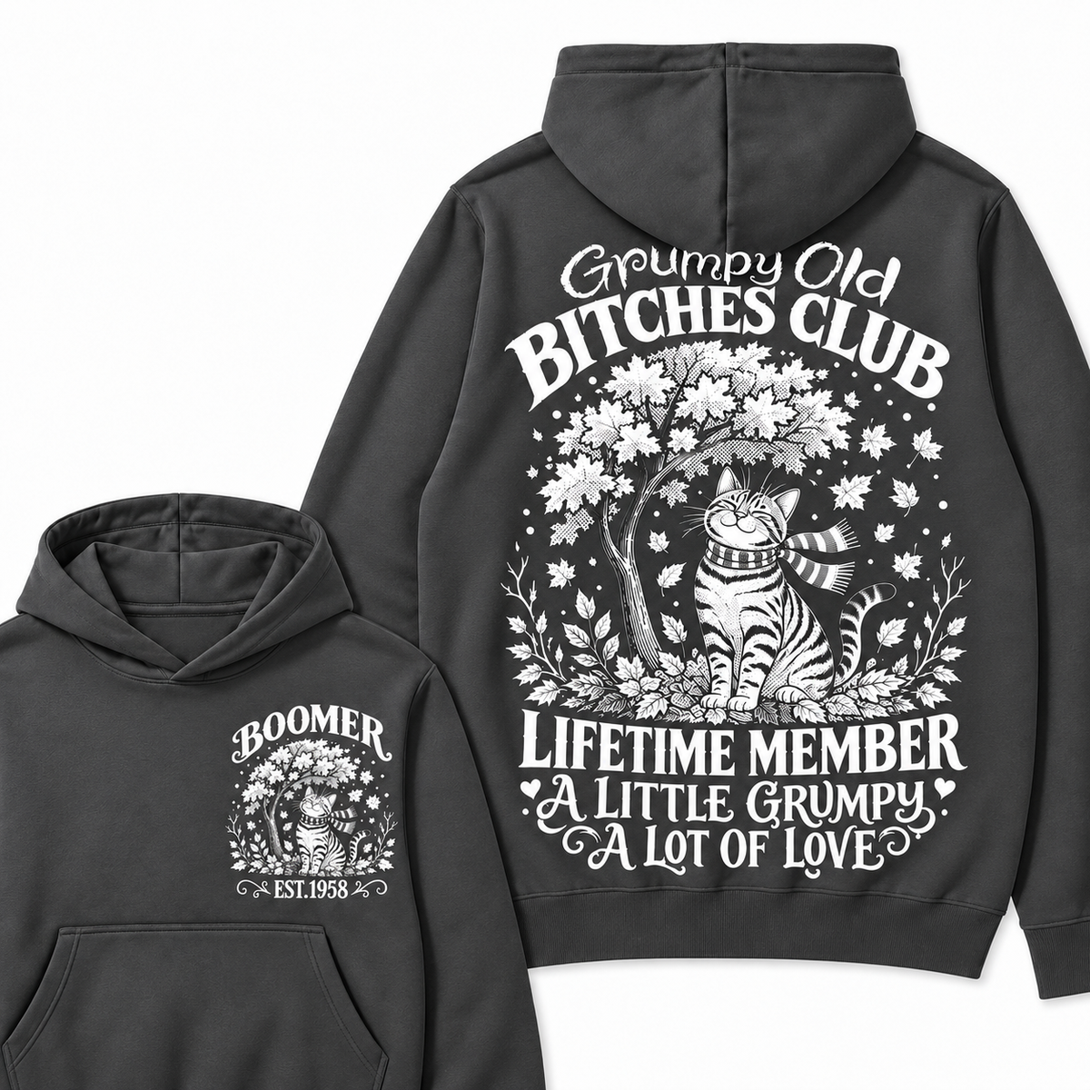 Custom Your Year Grumpy Old Bitches Club Lifetime Member Hoodie