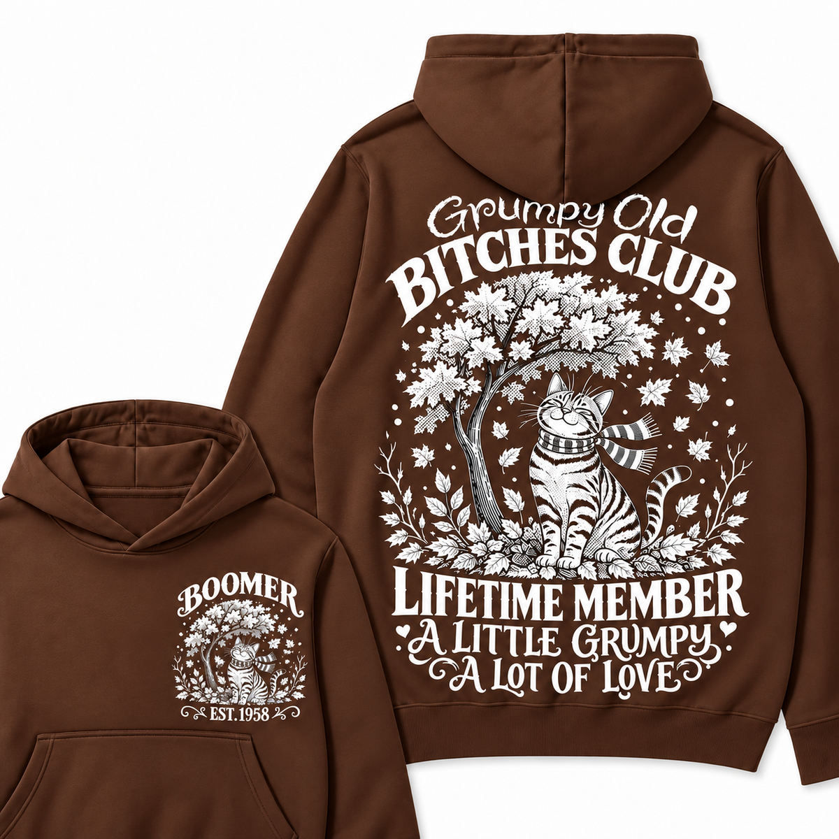 Custom Your Year Grumpy Old Bitches Club Lifetime Member Hoodie