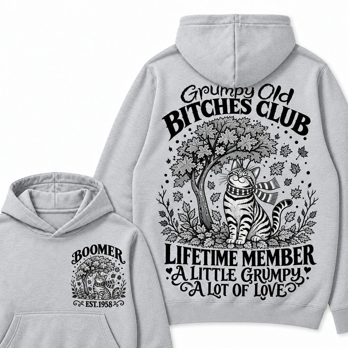 Custom Your Year Grumpy Old Bitches Club Lifetime Member Hoodie