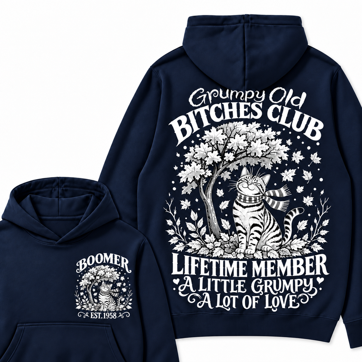 Custom Your Year Grumpy Old Bitches Club Lifetime Member Hoodie