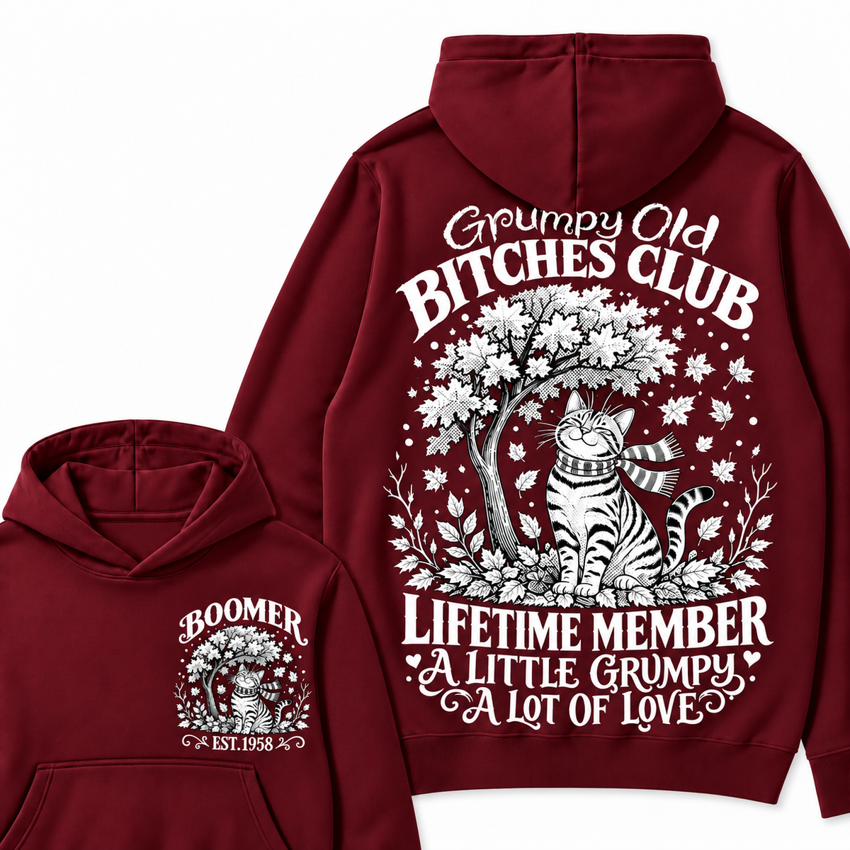 Custom Your Year Grumpy Old Bitches Club Lifetime Member Hoodie